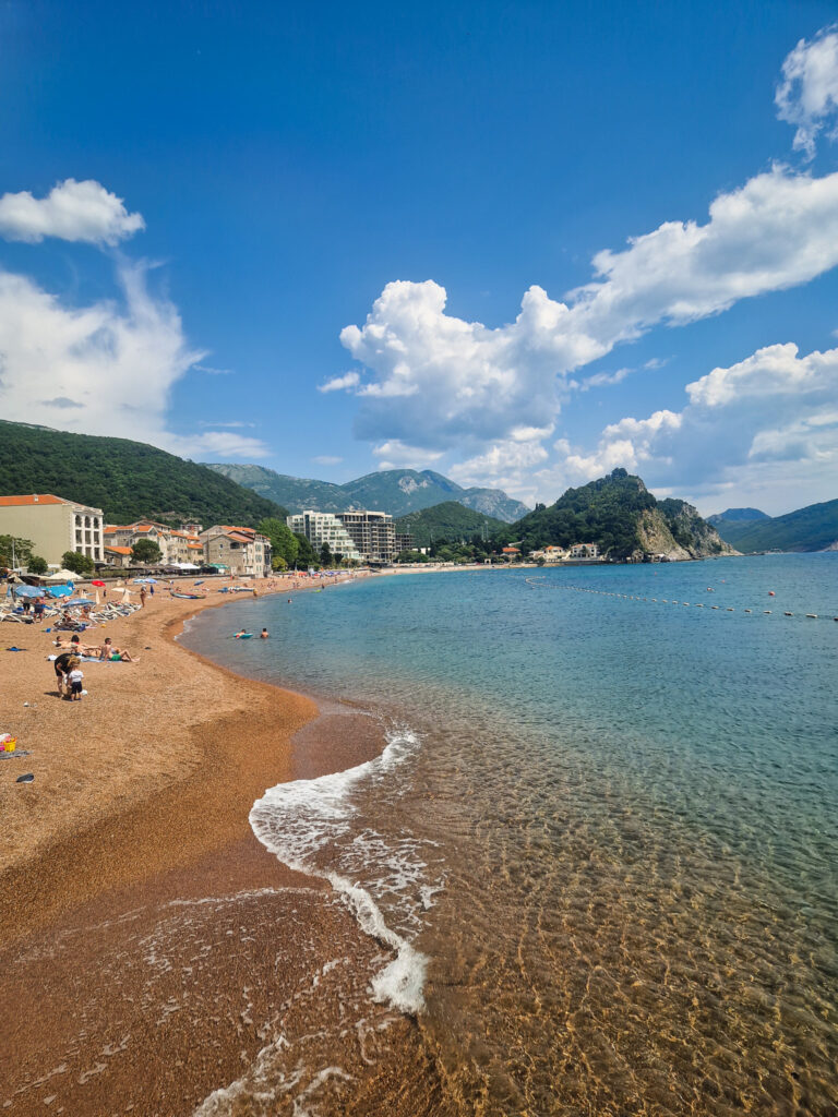 Sandy beach with blue sea, Petrovac