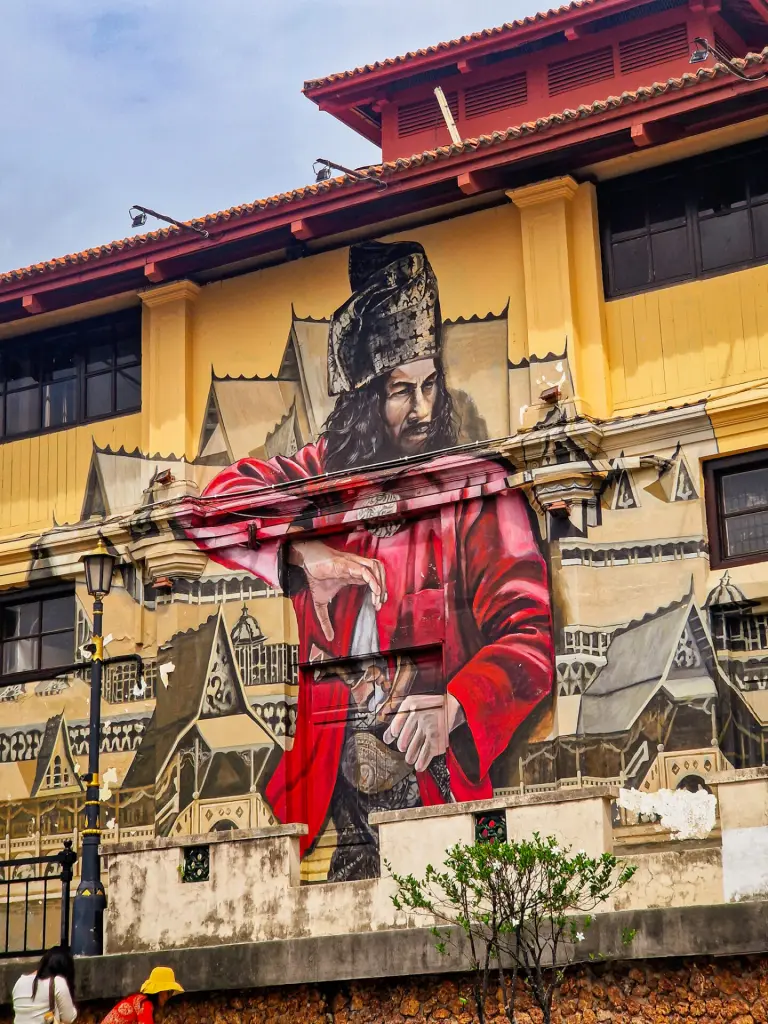 Malacca street art seen from the river