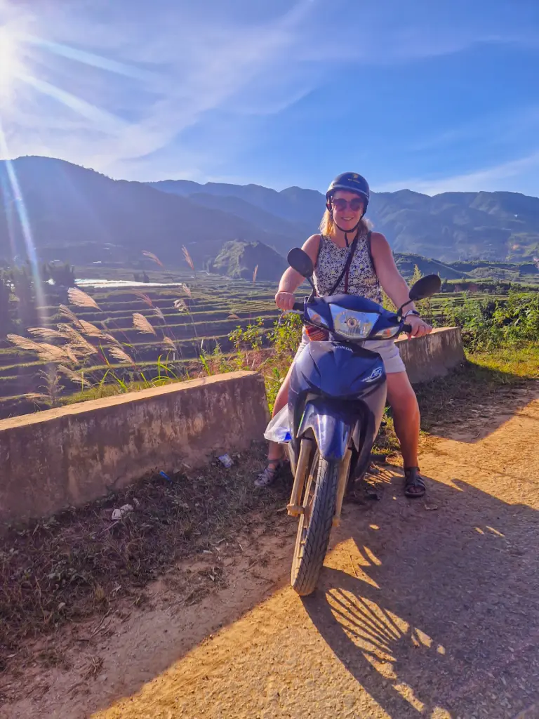 Em on a motorbike