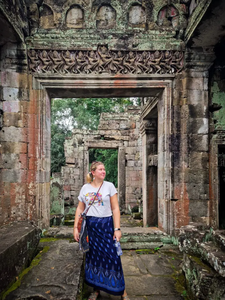 Em and Angkor Wat temple