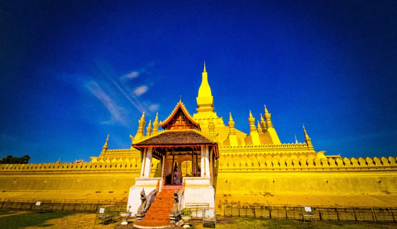 The golden Pha That Luang Temple in Vientiane