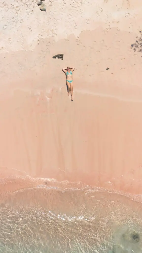 Em on the pink beach