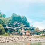 Hotel seen from a river