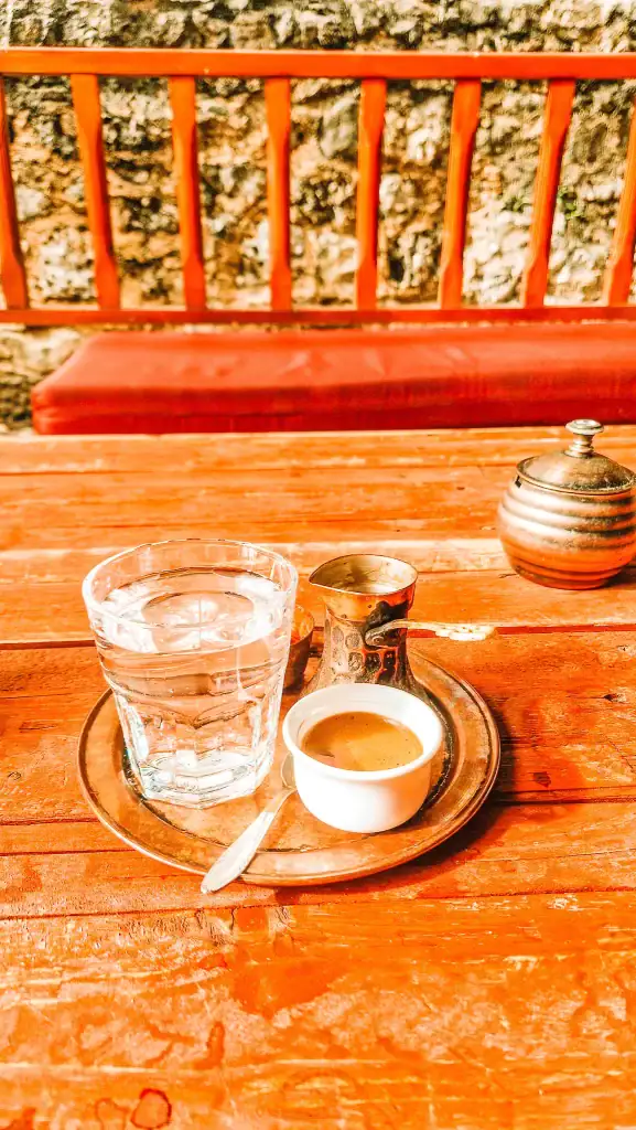 No visit to Mostar is complete without trying traditional Bosnian coffee. Served in a džezva with a side of water and sugar, this rich and strong brew is a cultural ritual, not just a drink.